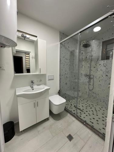 Koupelna v ubytování Korca Central Apartment