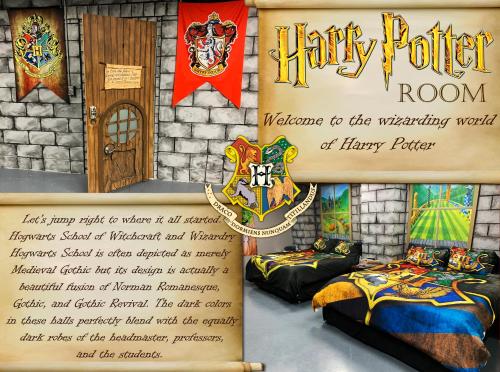a poster of a bedroom with a harry potter room at Medley Manor in Creve Coeur