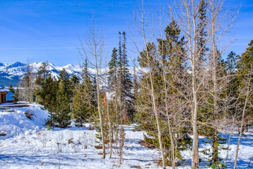 a group of trees in the snow with mountains in the background at Rockridge 41 by Summit County Mountain Retreats in Breckenridge