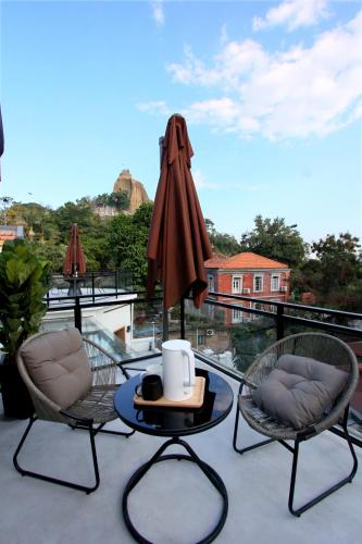 Gulangyu Sunlit Rock Garden Resortにあるバルコニーまたはテラス