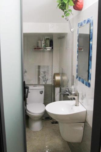 a bathroom with a toilet and a sink at Nature House Homestay in Ho Chi Minh City