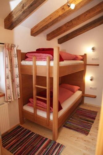 a bunk bed with four bunk beds in a room at Hennleiten Hütte in Reith bei Kitzbühel