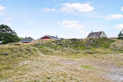 a group of houses on top of a grassy hill at Holiday House On Fanø Near The Sea in Fanø