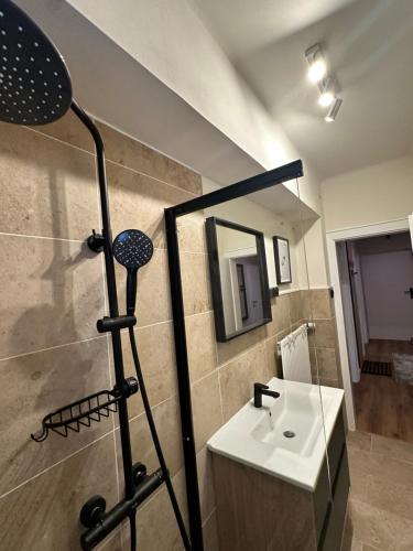 Et badeværelse på Cozy Apartment Salzburg