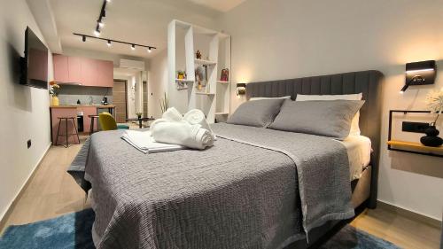 Kuchyň nebo kuchyňský kout v ubytování Dk Luxury Studio Xanthi