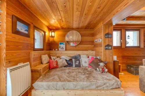 Ένα ή περισσότερα κρεβάτια σε δωμάτιο στο Chalet Belledonne