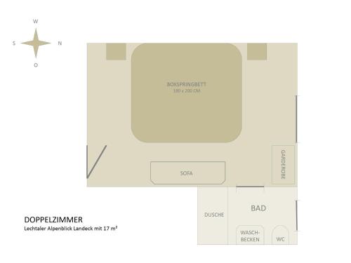 a schematic diagram of the experimental facility at Lechtaler Alpenblick Landeck - Privatzimmer & Ferienwohnung in Landeck