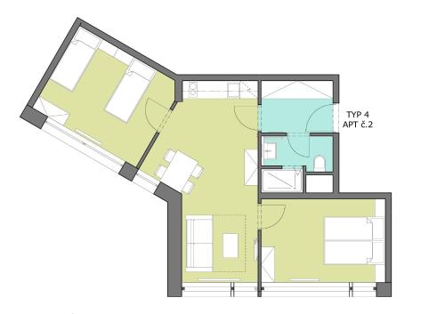 a floor plan of a house at Pension Janský Potok II. in Janske Lazne