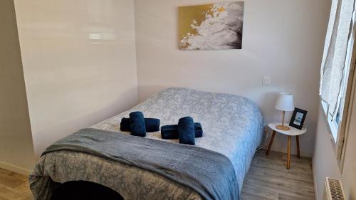 En eller flere senge i et værelse på Charmant appartement cœur de ville avec terrasse aménagée privée