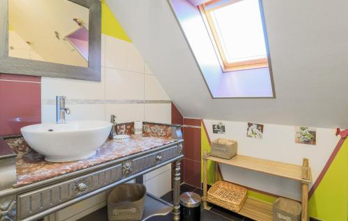 a bathroom with a sink and a skylight at Pet Friendly Home In Blessy in Blessy