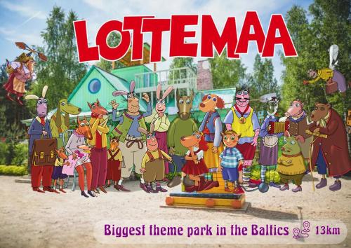 a cartoon picture of a group of people at Privaatne talu otse mere ääres in Tahkuranna