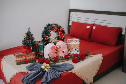 Voodi või voodid majutusasutuse Hiếu Sang 68 Hostel & Villas Seaview Bến tàu Rạch Giá miễn phí xe đón tiễn 24l24 toas