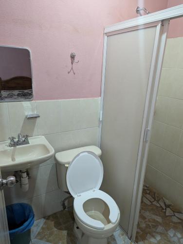 Koupelna v ubytování Hospedaje El Peregrino