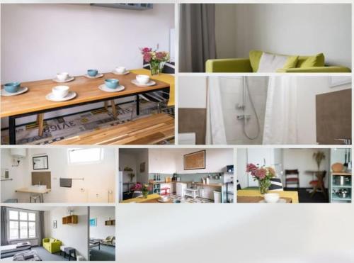 Kuchyň nebo kuchyňský kout v ubytování klassMo Kulturcafe&Gästehaus mit Kulturwerkstatt