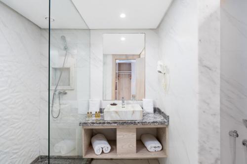 Koupelna v ubytování Rihab Hotel
