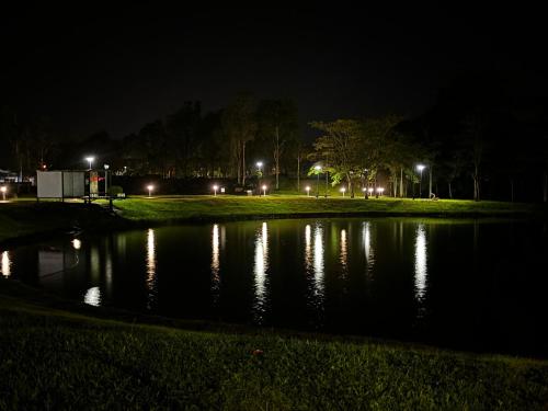 アパートメントの近くを流れる川の景色