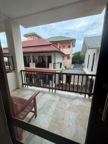 a view from the balcony of a house at Rin Bay View Resort in Haad Rin