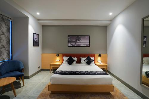 Katil atau katil-katil dalam bilik di Medalio Resort Udaipur Shobhagpura