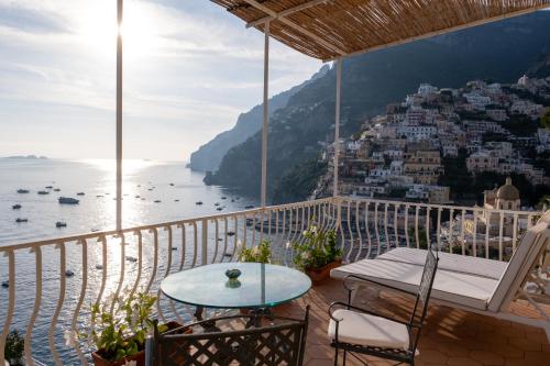 a balcony with a view of the amalfi coast at Hotel Marincanto in Positano