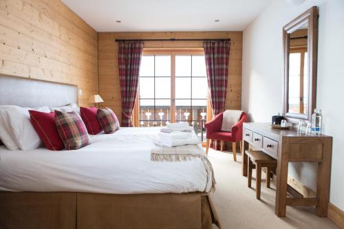 Mountain Lodge, Les Crosetsにあるベッド