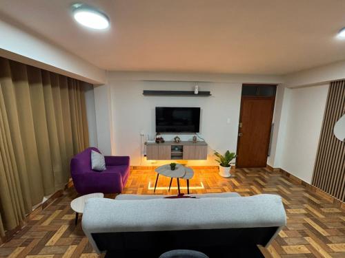 Χώρος καθιστικού στο Solena Apartamentos Tacna