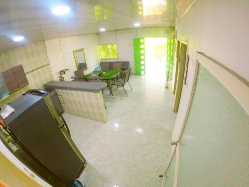 an overhead view of a kitchen and a living room at yanfer in Santa Marta