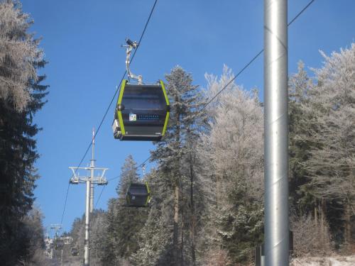a pair of gondolas in a ski lift at Gästehaus Sonneck in Bischofsgrün