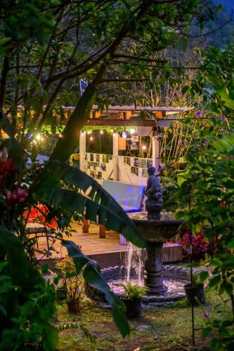 Un jardín fuera de Blue Morpho Lodge