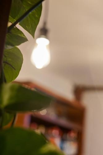 a blurry picture of a light on a ceiling at La Puesta del Sol B&B in Carrillo
