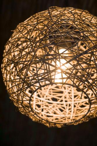 a wire ball with a light in it at La Puesta del Sol B&B in Carrillo