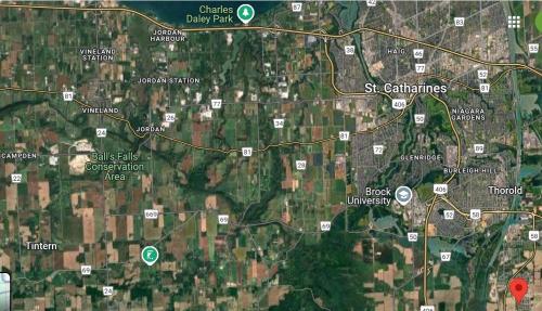 a map of a city with streets and buildings at Large 5 Bedroom Newly Built Home Sleeps 12 Persons in Thorold