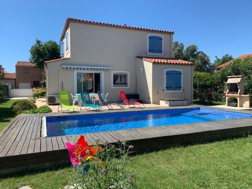 Villa climatisée avec piscine privée, 3 ch, jardin, parking et WIFI à Elne - FR-1-776-113