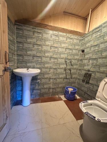 ToshにあるLord shiva dimensionの洗面台とトイレ付きのバスルーム