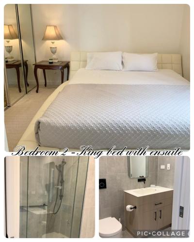 Postel nebo postele na pokoji v ubytování M-city shopping center Apartment - Executive Twin King Ensuites - Ambience Atmosphere - Infinite Airy View - Fully equipped - Free Parking, super fast Wifi, smart TV plus Netflix, complementary drinks & amenities - Clayton 3168