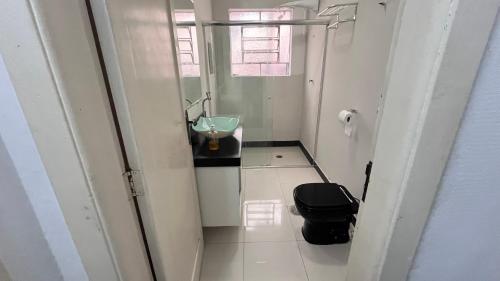 a small bathroom with a toilet and a sink at COACHHOSTEL7 in Sao Paulo
