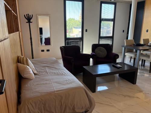 Katil atau katil-katil dalam bilik di Apart Suipacha 127-2 pleno centro, Recién decorado