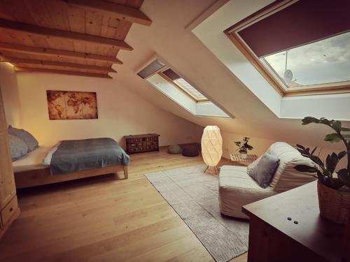 Posezení v ubytování Ferienwohnung Reinbrechthof