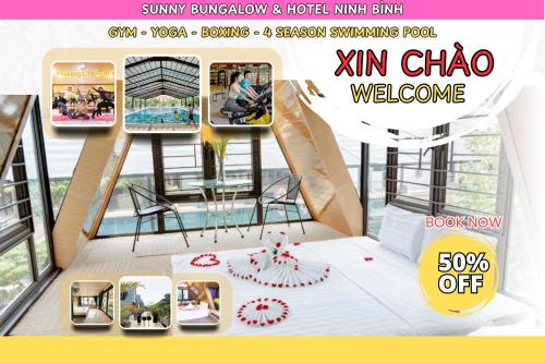 a flyer for a promotion of kim chao welcome at Sunny Garden Riverside Hotel Ninh Binh in Ninh Binh