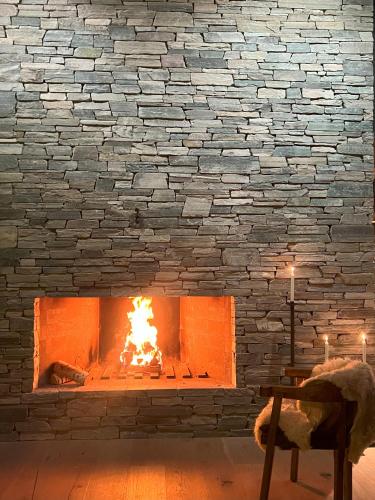 Χώρος καθιστικού στο Spacious, exclusive and modern cabin in Geilo