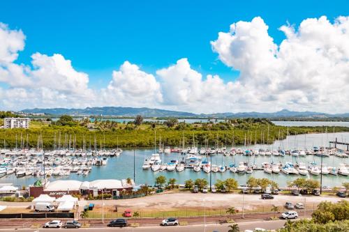 a marina with lots of boats in the water at Appartement Bleu d'Azur in Fort-de-France