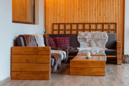 Χώρος καθιστικού στο Chalet Belle Vue