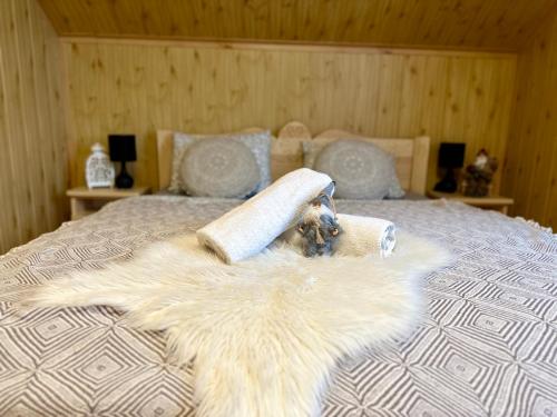 En eller flere senge i et værelse på Domek Golasówka