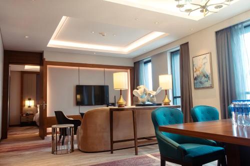 TV a/nebo společenská místnost v ubytování Holiday Inn Chengdu Qinhuang by IHG