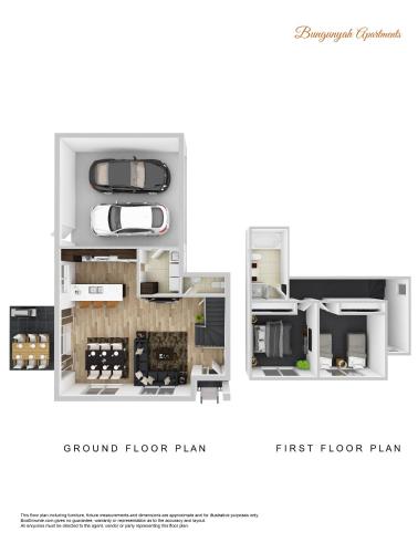a floor plan of the ground floor plan of the second floor plan at Bungunyah Apartments in Croydon