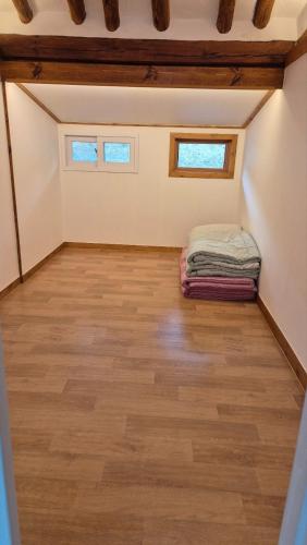 a room with a bed in the middle of it at Gyeongju Thousand Year's Miso Pension in Gyeongju