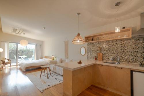 Dapur atau dapur kecil di Jeju Mooi Pension