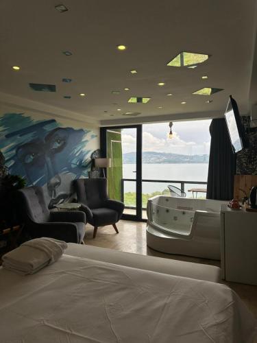 Katil atau katil-katil dalam bilik di Sapanca Paradise Hotel