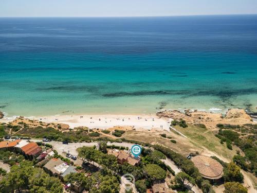 an aerial view of a beach and the ocean at Pinus Blissful Breeze in Pula