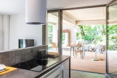 Dapur atau dapur kecil di Gîte de la Maison Chassel