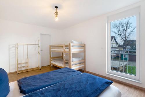 a bedroom with a bed and a window at White House Apartments in Kappel-Grafenhausen